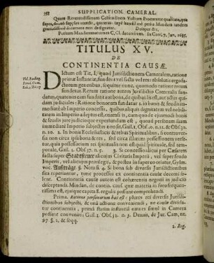 Titulus XV. De Continentia Causæ.