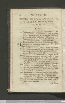 Opera Medica, Opuscula, Dissertationes, Epistolae cet.