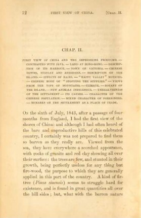 Chap. II. First view of China and the impressions produceed. - Contrasted with Java. - Land at ...