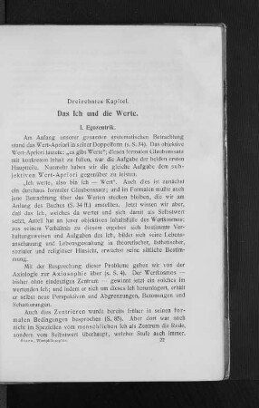 Dritter Hauptteil. Die Introzeption der Werte.