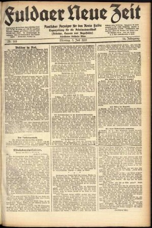 Ausgabe vom Montag, den 03. Juli 1922.