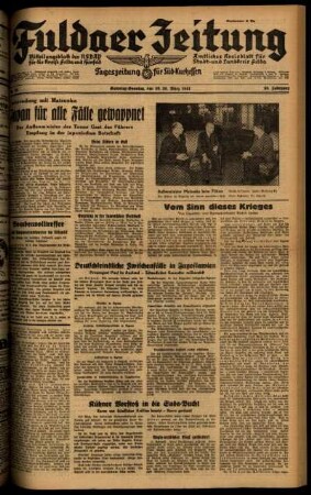 Ausgabe vom Samstag, den 29. März 1941.