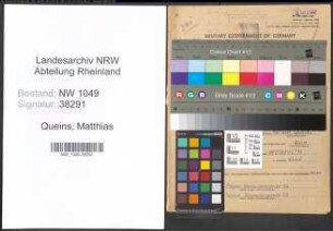 Entnazifizierung Matthias Queins , geb. 10.07.1894 (Schneider)