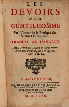 Les Devoirs D'Un Gentilhomme
