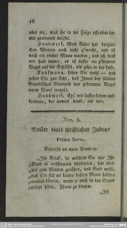 Nro. 6. Muster eines christlichen Judens. Prima Sorte