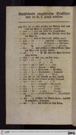 Nachstehende eingeschlichne Drukfehler [...]