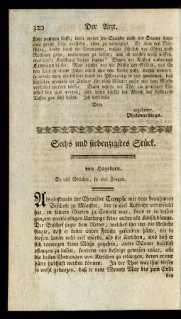 Sechs und siebenzigstes Stück