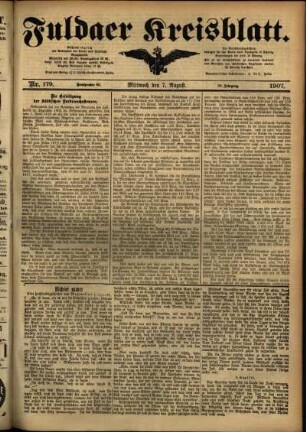 Ausgabe vom Mittwoch, den 07. August 1907.