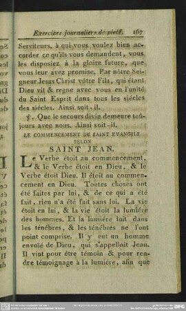 Le Commencement Du Saint Evangile Selon Saint Jean