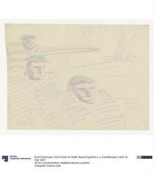 Drei Fischer vor Schiff, Skizze (Figürliche Darstellungen)