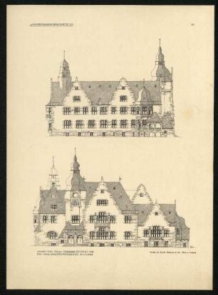 Tafel 92: Entwurf für das Oberlandgerichtsgebäude in Colmar