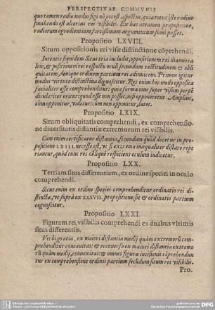 Propositio LXIX. Situm obliquitatis comprehendi, ex comprehensione diversitatis distantiae extremorum rei visibilis.