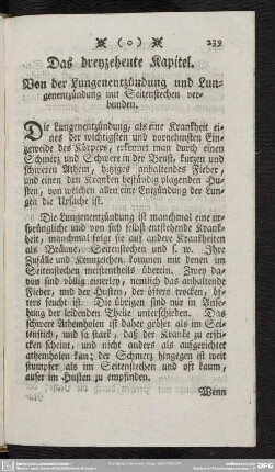 Das dreyzehente Kapitel. Von der Lungenentzündung und Lungenentzündung mit Seitenstechen verbunden