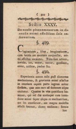 Sectio XXXV. De causis phaenomenorum in diversis animi affectibus sese exserentium.
