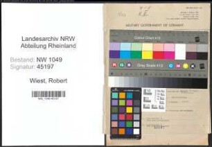 Entnazifizierung Robert Wiest , geb. 10.05.1900 (Amtsvorsteher)