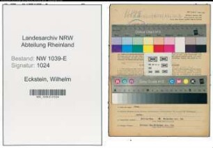 Entnazifizierung Wilhelm Eckstein , geb. 19.05.1903 (Schlosser)