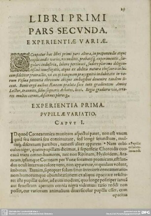 Pars Secunda. Experientiae Variae.
