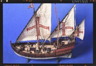 Vollmodell einer portugiesischen Karavelle von ca. 1450, Maßstab 1:50