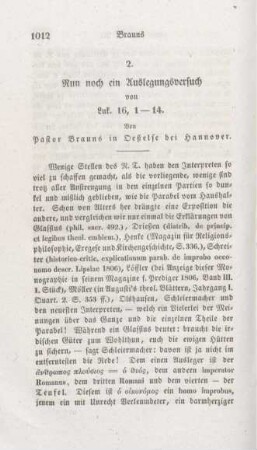 1012-1022 Nun noch ein Auslegungsversuch von Luk 16,1-14
