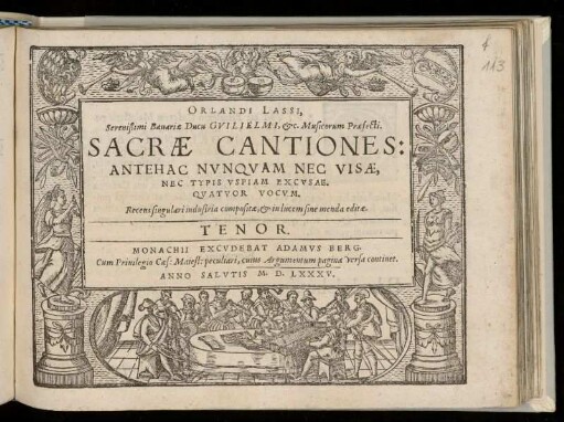 Orlando di Lasso: Sacrae cantiones ... quatuor vocum. Tenor