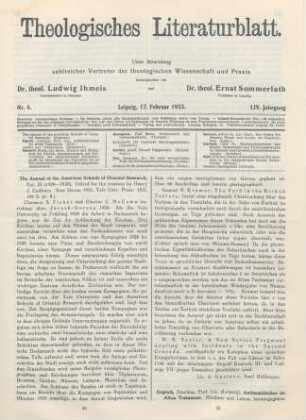 49-50 [Rezension] The Annual of the American Schools of Oriental Research. Vol. XI (1929-1930)
