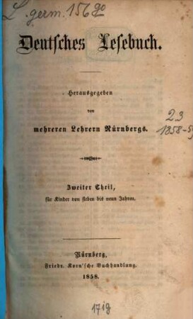 Deutsches Lesebuch, 2