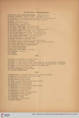 Textilarbeiten; Kleidungsstücke (Nr. 428-505)