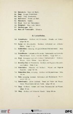 d) Lackarbeiten (Nr. 709-743)