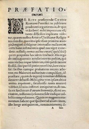 De ritu sanctissimae crucis Romano-pontifici praeferendae commentarius