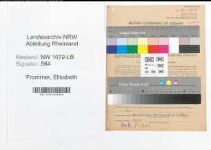 Entnazifizierung Elisabeth Frommer , geb. 28.07.1895 (Oberpostsekretaerin)