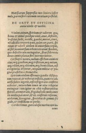 De Ortu Et Officina animae vitalis et morbis.