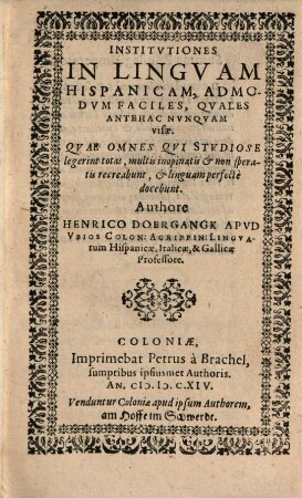 Institutiones in linguam Hispanicam
