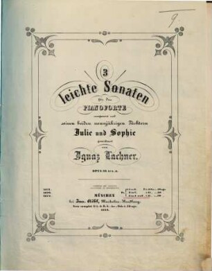 3 leichte Sonaten : für d. Pianoforte ; op. 38, 3. a-Moll