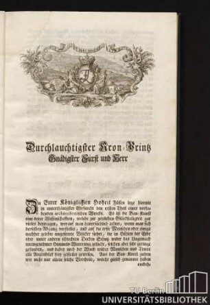 Durchlauchtigster Kron-Prinz, Gnädigster Fürst und Herr