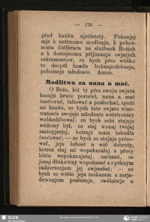 Modlitwa za nana a mać