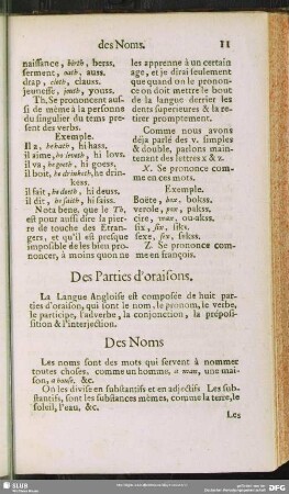 Des Parties d'oraisons