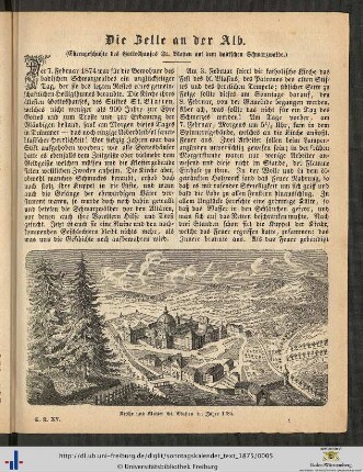 Die Belle an der Alb (Ehrengeschichte des Gotteshauses St. Blasien auf dem badischen Schwarzwalde).