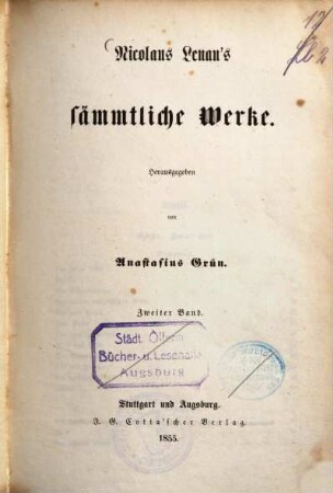 Nicolaus Lenau's sämmtliche Werke, 2