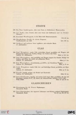 Glasscheiben (Nr. 250-264)