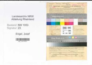 Entnazifizierung Josef Engel , geb. 04.04.1898 (Tabakwarengrosshaendler)