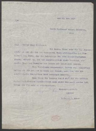 Brief an Heinrich Dessauer : 29.05.1914