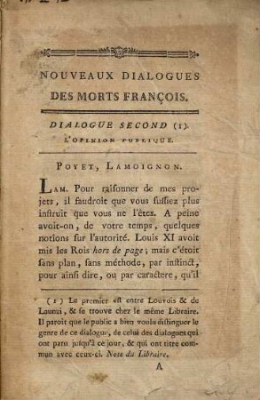 Nouveaux Dialogues Des Morts François