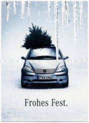 Werbepostkarte von Mercedes Benz
