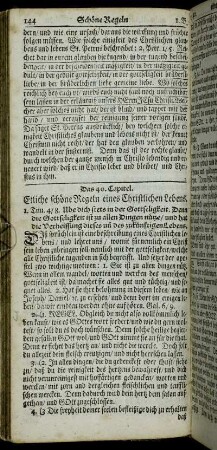 Das 40. Capitel. Etliche schöne Regeln eines Christlichen Lebens.