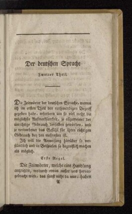 Der deutschen Sprache Zweiter Theil.