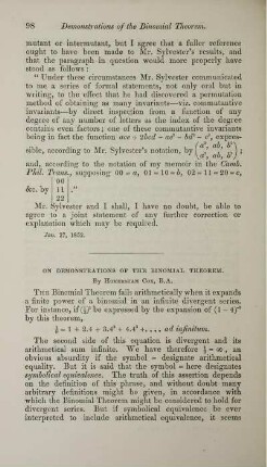 On demonstrations of the binomial theorem.