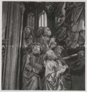 Creglingen, Herrgottstal, Herrgottskirche, Marienaltar, Apostelgruppe links