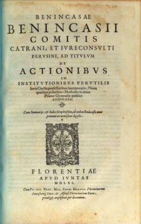 Ad titulum de actionibus in institutionibus ... interpretatio
