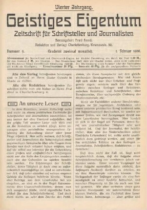 Nummer 9 (1. Februar 1908)