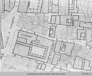 Topographischer Plan von Florenz bei der Piazza San Firenze